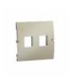 Pokrywa gniazd teleinformatycznych na Keystone płaska podwójna platynowy, metalizowany MGK1P/27
