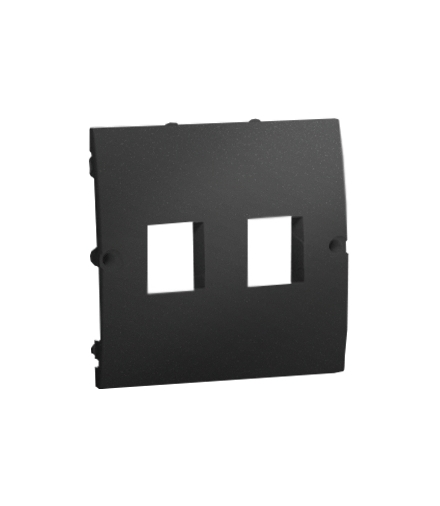 Pokrywa gniazd teleinformatycznych na Keystone płaska podwójna grafit mat, metalizowany MGK1P/28
