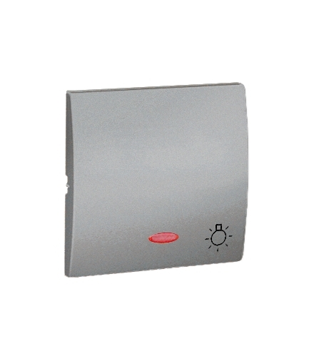 Klawisz pojedynczy z oczkiem do łączników i przycisków podświetlanych aluminiowy, metalizowany MKS1L/26