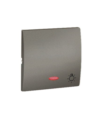 Klawisz pojedynczy z oczkiem do łączników i przycisków podświetlanych platynowy, metalizowany MKS1L/27