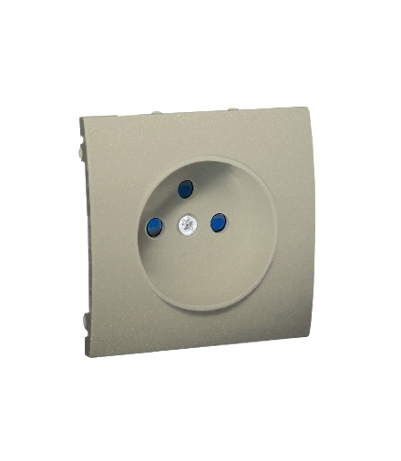 Pokrywa do gniazda wtyczkowego pojedynczego z uziemieniem platynowy, metalizowany MGZ1P/27