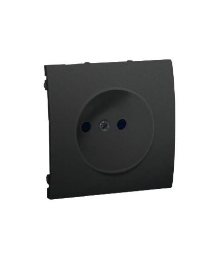 Pokrywa do gniazda wtyczkowego pojedynczego bez uziemienia grafit mat, metalizowany MG1P/28