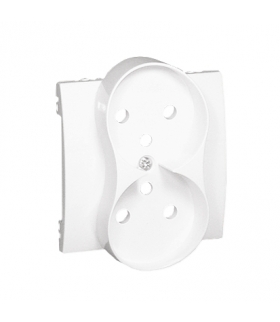 Pokrywa do gniazda wtyczkowego podwójnego z uziemieniem - przesłony torów prądowych biały MGZ2MZP/11