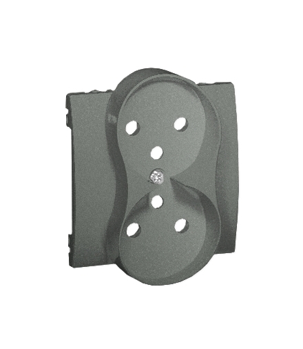 Pokrywa do gniazda wtyczkowego podwójnego z uziemieniem - przesłony torów prądowych grafitowy, metalizowany MGZ2MZP/25