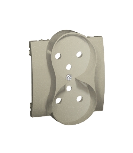 Pokrywa do gniazda wtyczkowego podwójnego z uziemieniem - przesłony torów prądowych platynowy, metalizowany MGZ2MZP/27
