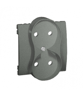 Pokrywa do gniazda wtyczkowego podwójnego bez uziemienia grafitowy, metalizowany MG2MP/25