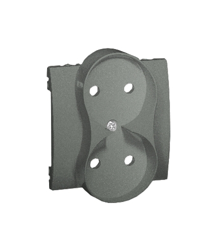 Pokrywa do gniazda wtyczkowego podwójnego bez uziemienia grafitowy, metalizowany MG2MP/25