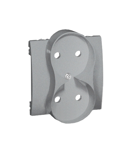 Pokrywa do gniazda wtyczkowego podwójnego bez uziemienia aluminiowy, metalizowany MG2MP/26