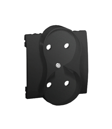 Pokrywa do gniazda wtyczkowego podwójnego bez uziemienia grafit mat, metalizowany MG2MP/28