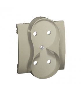 Pokrywa do gniazda wtyczkowego podwójnego bez uziemienia - przesłony torów prądowych platynowy, metalizowany MG2MZP/27