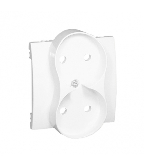 Pokrywa do gniazda wtyczkowego podwójnego bez uziemienia - przesłony torów prądowych biały MG2MZP/11