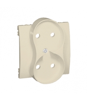 Pokrywa do gniazda wtyczkowego podwójnego bez uziemienia - przesłony torów prądowych beżowy MG2MZP/12