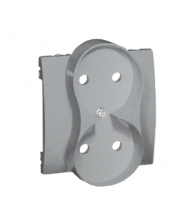 Pokrywa do gniazda wtyczkowego podwójnego bez uziemienia - przesłony torów prądowych aluminiowy, metalizowany MG2MZP/26