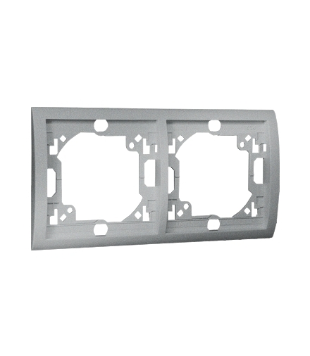 Ramka 2- krotna aluminiowy, metalizowany MR2/26