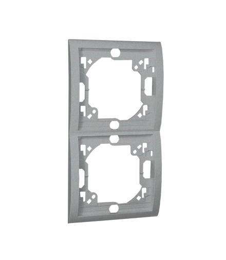 Ramka 2- krotna aluminiowy, metalizowany MR2P/26