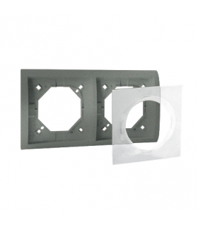 Ramka 2- krotna IP44 grafitowy, metalizowany MR2B/25