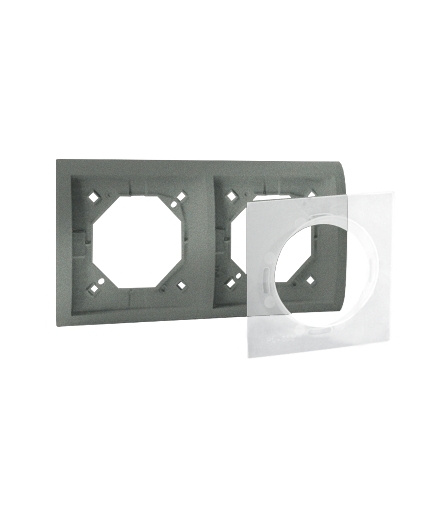 Ramka 2- krotna IP44 grafitowy, metalizowany MR2B/25