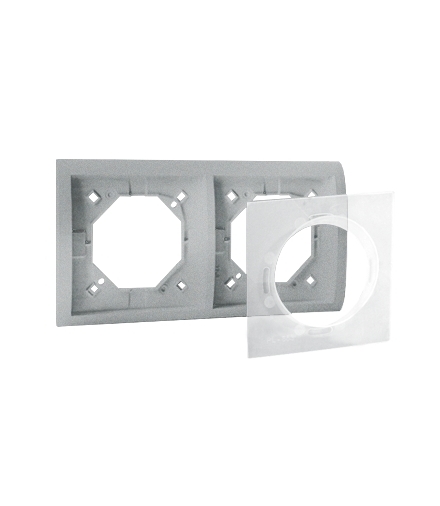 Ramka 2- krotna IP44 aluminiowy, metalizowany MR2B/26