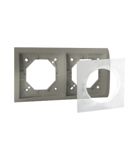 Ramka 2- krotna IP44 platynowy, metalizowany MR2B/27