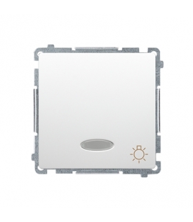 Przycisk "światło" z podświetleniem LED nie wymienialny kolor niebieski (moduł) 10AX 12V, zaciski śrubowe, biały BMS1L12V.01/11