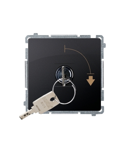 Łącznik na kluczyk jednobiegunowy - 2 pozycyjny „0-I” (moduł) 5A 250V, do lutowania, grafit mat, metalizowany BMW1K.01/28