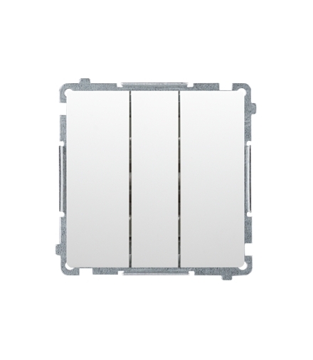 Łacznik potrójny z podświetleniem LED nie wymienialny kolor niebieski (moduł) 10AX 250V, szybkozłącza, biały BMW31L.01/11