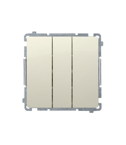 Przycisk potrójny z podświetleniem LED nie wymienialny kolor niebieski (moduł) 10AX 250V, szybkozłącza, beżowy BMP31L.01/12