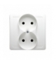 Gniazdo wtyczkowe podwójne bez uziemienia z przesłonami torów prądowych biały 16A BMG2Z/11