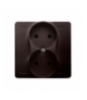 Gniazdo wtyczkowe podwójne bez uziemienia z przesłonami torów prądowych czekoladowy mat, metalizowany 16A BMG2Z/47