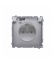 Gniazdo wtyczkowe pojedyncze w wersji IP44 - klapka w kolorze transparentnym inox, metalizowany 16A BMGZ1B.01/21A