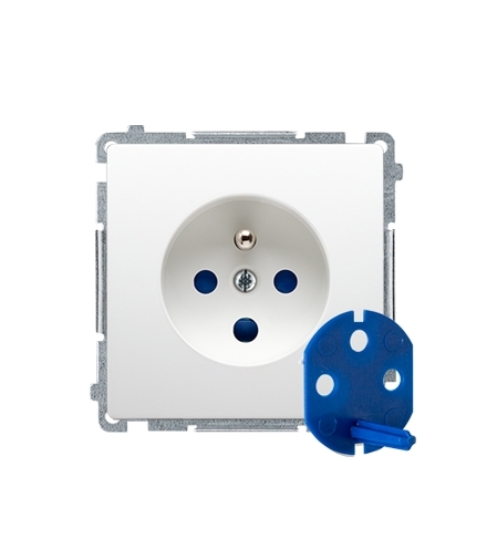 Gniazdo wtyczkowe pojedyncze DATA z kluczem uprawniającym biały 16A BMGD1.01/11