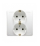 Gniazdo wtyczkowe podwójne z uziemieniem typu Schuko biały 16A BGSZ2Z/11