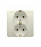 Gniazdo wtyczkowe podwójne z uziemieniem typu Schuko beżowy 16A BGSZ2Z/12