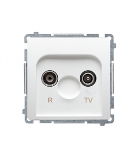 KONIEC PRODUKCJI - DOSTEPNY DO WYCZERPANIA STANÓW MAGAZYNOWYCH gniazdo antenowe R-TV przelotowe tłum.20dB biały BMZAP20/1.01/11