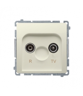 KONIEC PRODUKCJI - DOSTEPNY DO WYCZERPANIA STANÓW MAGAZYNOWYCH gniazdo antenowe R-TV przelotowe tłum.23dB beżowy BMZAP23/1.01/12