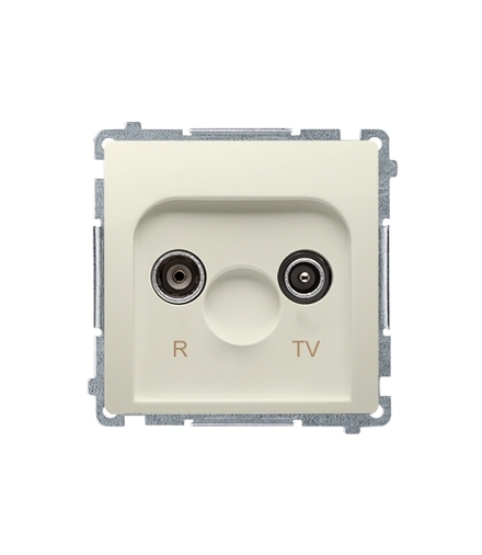 KONIEC PRODUKCJI - DOSTEPNY DO WYCZERPANIA STANÓW MAGAZYNOWYCH gniazdo antenowe R-TV przelotowe tłum.23dB beżowy BMZAP23/1.01/12