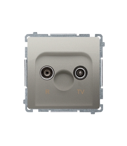 Gniazdo antenowe R-TV zakończeniowe do gniazd przelotowych tłum.10dB satynowy, metalizowany BMZAK10/1.01/29