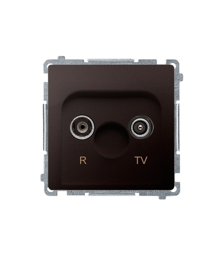 Gniazdo antenowe R-TV zakończeniowe do gniazd przelotowych tłum.10dB czekoladowy mat, metalizowany BMZAK10/1.01/47