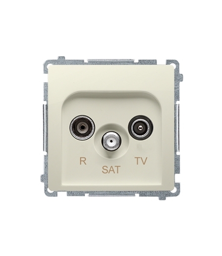 Gniazdo antenowe R-TV-SAT przelotowe tłum.10dB beżowy BMZAR-SAT10/P.01/12