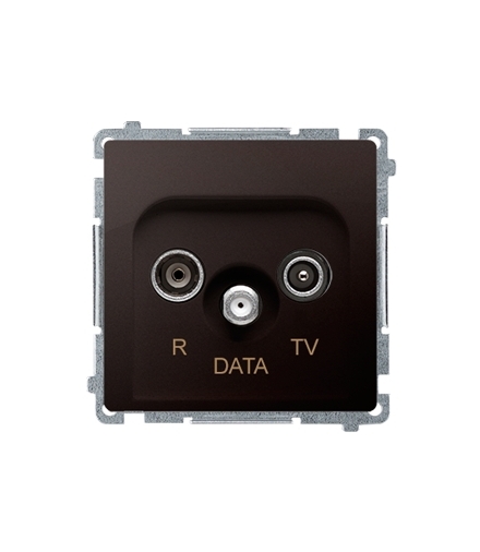 Gniazdo antenowe R-TV-DATA tłum.10dB czekoladowy mat, metalizowany BMAD.01/47