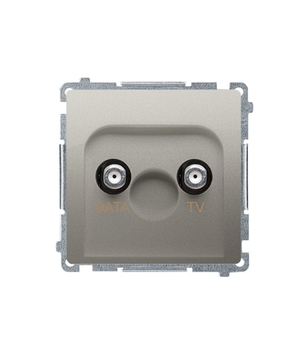 Gniazdo antenowe TV-DATA tłum.5dB satynowy, metalizowany BMAD1.01/29