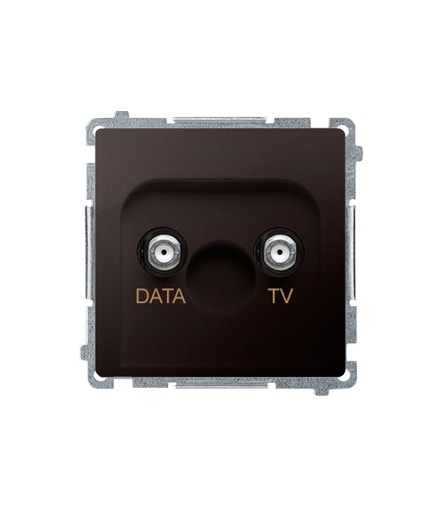 Gniazdo antenowe TV-DATA tłum.5dB czekoladowy mat, metalizowany BMAD1.01/47