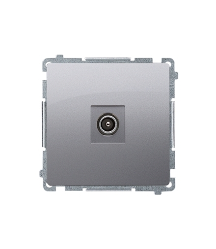 Gniazdo antenowe R-TV końcowe separowane srebrny mat, metalizowany BMAK3.01/43