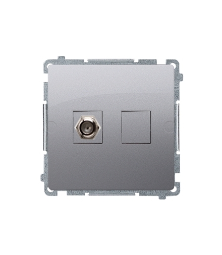 Gniazdo antenowe typu „F” pojedyncze inox, metalizowany BMAF1.01/21