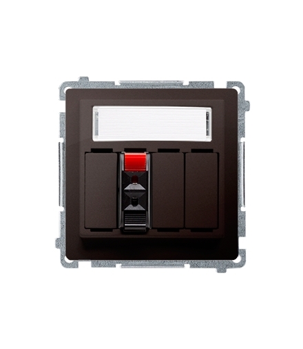 Gniazdo głośnikowe 1-krotne z polem opisowym czekoladowy mat, metalizowany BMGL31.01/47