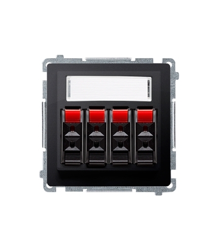 Gniazdo głośnikowe 4-krotne z polem opisowym grafit mat, metalizowany BMGL34.01/28