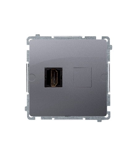 Gniazdo HDMI pojedyncze inox, metalizowany BMGHDMI.01/21