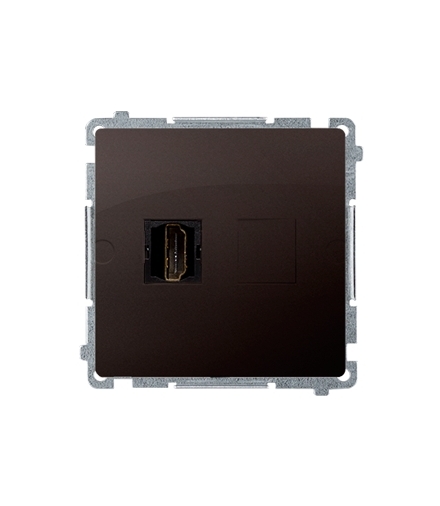 Gniazdo HDMI pojedyncze czekoladowy mat, metalizowany BMGHDMI.01/47