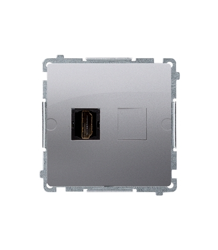 Gniazdo HDMI pojedyncze srebrny mat, metalizowany BMGHDMI.01/43