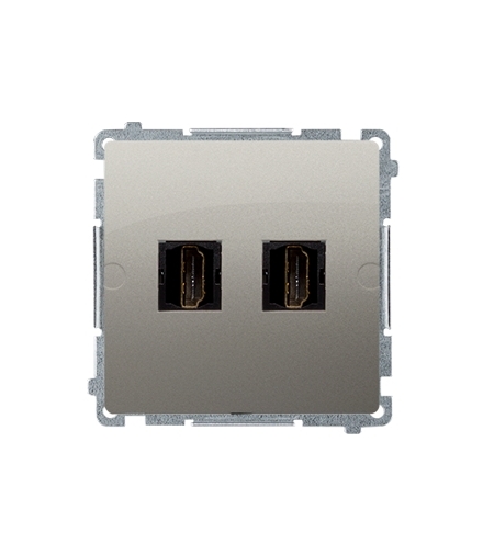 Gniazdo HDMI podwójne satynowy, metalizowany BMGHDMI2.01/29